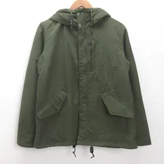 t■ナノユニバース/Nano UNIVERSE フーディー ミリタリーブルゾン/中綿入り■カーキ【メンズM】MENS/101【中古】のサムネイル
