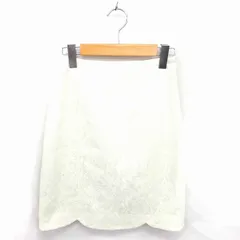 ミッシュマッシュ MISCH MASCH タイト スカート ひざ丈 レース 薄手 サイドジップ S アイボリー /TT21
