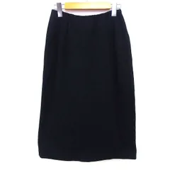 グリーンレーベルリラクシング ユナイテッドアローズ green label relaxing Aライン スカート ロング ニット シンプル コットン 綿 ブラック 黒 /HT23