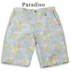 Paradiso パラディーゾ ゴルフ 通年★ 総柄 花柄 ボタニカル ストレッチ スラックス ハーフ ショート パンツ Sz.L メンズ