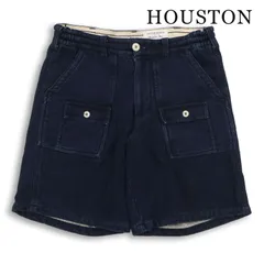HOUSTON ヒューストン 春夏★ スウェット デニム ブッシュ ベイカー ショート パンツ ジーンズ Sz.M メンズのサムネイル