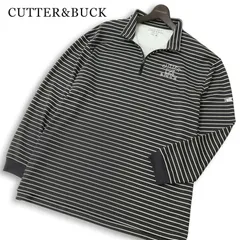 CUTTER&BUCK カッター＆バック ゴルフ 通年★ 長袖 ロゴ刺繍 ハーフジップ ボーダー シャツ 大きいサイズ 特大 Sz.3L メンズのサムネイル