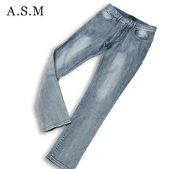 A.S.M アトリエサブ メン 通年★ USED加工 ストレッチ スキニー デニム パンツ ジーンズ Sz.48 メンズ ASMのサムネイル