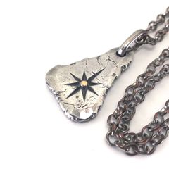 BIG HAND silver925×k18 ×ブルートパーズ　ネックレス BIG HAND silver925×k18 ×ブルートパーズ ネックレス - メルカリ