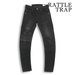 RATTLE TRAP メンズビギ ニーパッチ★ ダメージ加工 ストレッチ 立体裁断 スキニー デニム パンツ ジーンズ Sz.S メンズのサムネイル