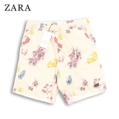 【新品 未使用】 ZARA ザラ マン 現行タグ★ 春夏 花柄 総柄 カットオフ リラックス イージー ショート パンツ Sz.32 メンズのサムネイル