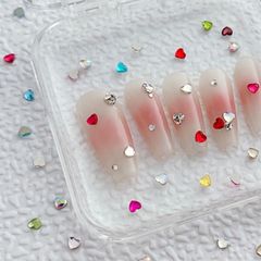 ネイルチップ 量産型 ちゅるんネイル ツイードネイル 白ネイル
