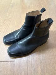 GUCCI ピッグレザー サイドジップブーツ 39 1/2E 黒 イタリア製 - メルカリ
