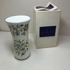 MINTON ミントン HADDON HALL BLUE ハドンホールブルー S782 ボーンチャイナ 花瓶 フラワーベース 箱・冊子付 英国製 260618-2Tのサムネイル