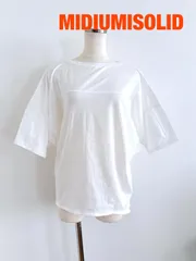 MIDIUMISOLID　ミディウミソリッド　Tシャツ　日本製　F（フリー）　オフホワイト　綿100％　半袖　カジュアル　送料込み　6468103のサムネイル