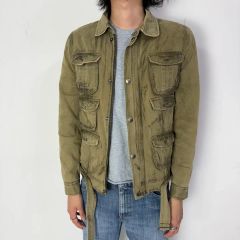 00s 多ジップ 変形袖 ハイネック ギミック ミリタリーJKT Y2K お兄系