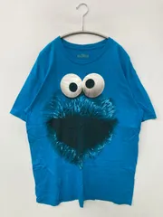 Sesame Street セサミストリート Tシャツ/カットソー L ブルー 前面プリント ブランドロゴ ミドル丈 半袖 クルーネック(丸首) メンズ レディースのサムネイル