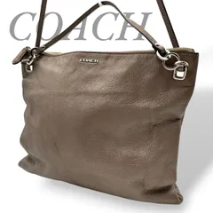 【B5716】 COACH コーチ ショルダーバッグ ハンドバッグ 2way 斜め掛け レザー シボ革 メタルロゴ シルバー金具 レディースのサムネイル