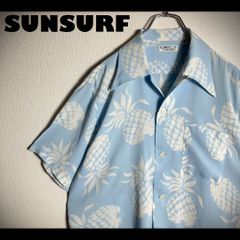 極美品】SUNSURF アロハシャツ 半袖 魚 パイナップル 薄ベージュ XL 