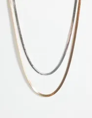アクセサライズ レディース アクセサリー ネックレス・チョーカー・ペンダントトップ レース Accessorize 2mixed metal snake chainecklaces in multiのサムネイル