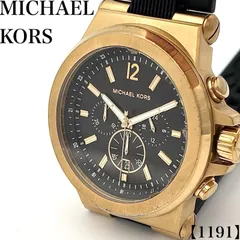 稼働品 Working item マイケルコース MICHAEL KORS 腕時計 メンズ Men's クォーツ Quartz MK8184 ブラック文字盤 ディラン DYLAN ゴールド クロノグラフ ラバーベルト 1191のサムネイル