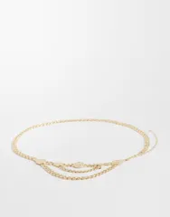 エイソス レディース アクセサリー ベルト ASOS Curve ASOS DESIGN Curve chunky chain coin belt GOLD ゴールドのサムネイル