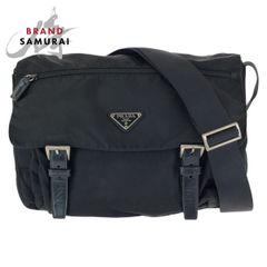 PRADA プラダ テスート 三角ロゴプレート ブラック 黒 シルバー金具