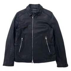 Bark Tannage ( nano universe ) ゴートレザー シングルライダース ジャケット 48 ブラック 山羊革 ダブルジップのサムネイル