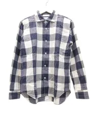 ドゥニーム DENIME チェック シャツ ネイビー S 長袖 コットン ラミー トップスのサムネイル