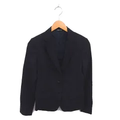 コムサデモード COMME CA DU MODE テーラード ジャケット 肩パッド 背抜き 薄手 ウール 7 黒 ブラック /TT