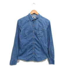 ヒルフィガーデニム HILFIGER DENIM 国内正規品 デニム シャツ ブラウス 長袖 コットン ロゴ S ブルー 青 /KT25のサムネイル