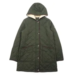 LAUREN RALPH LAUREN フーデッド キルティング ジャケット コート L カーキ ポリエステル スカーフ柄 裏地のサムネイル