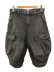 ディーゼル DIESEL D-ARNE-SHORT-S デニム カーゴショーツ 28 ブラック