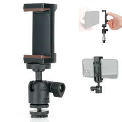 新品 Koolehaoda スマートフォン ホルダー 三脚 一脚 セルカ棒用 1/4スイベルミニボールヘッド 360°回転調節可能な電話クランプホルダー iPhone用スマートフォンクランプ クリップ 固定 携帯電話 アクセサリーシュー付き スマホホルダーのサムネイル