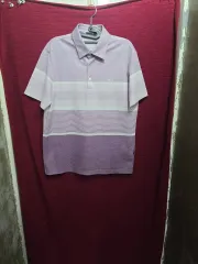 DAKS メンズ 半袖 カラーTシャツ パープル ストライプのサムネイル
