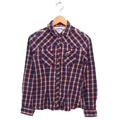 ヒルフィガーデニム HILFIGER DENIM 国内正規品 チェック シャツ ブラウス エルボーパッチ コットン 綿 ステンカラー 長袖 S 紺 ネイビー /NT12のサムネイル