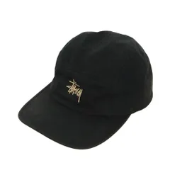 ステューシー STUSSY Stock Logo Camp Cap ロゴ刺繡 キャンプキャップ 帽子 黒 ブラックのサムネイル