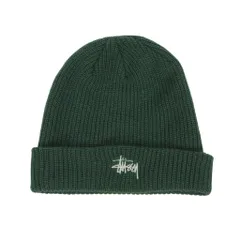 ステューシー STUSSY Basic Cuff Beanie ロゴ刺繡 ニット帽 ビーニー 帽子 緑 グリーンのサムネイル