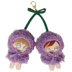 [クロスマーベリー] ぬい服 10cm ポンチョ キーホルダー チャーム 推し活 さくらんぼ 着せ替え ぬい活 ぬいぐるみ kpopdoll 韓国 コンサート ライブ グッズ R80 パープル Sのサムネイル