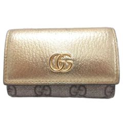 極美品】GUCCI ゴールド レザー キーケース 限定版 - メルカリ