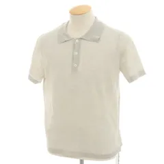 【新品】ザノーネ ZANONE リネン 半袖 ポロニット ライトグレーxホワイト【サイズ44】【メンズ】のサムネイル