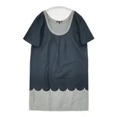 marimekko MIKA PIIRAINEN スカラップ チュニック Lanketti ランケッティ ワンピース ネイビー グレー レディース マリメッコ【中古】6-0614S∞のサムネイル