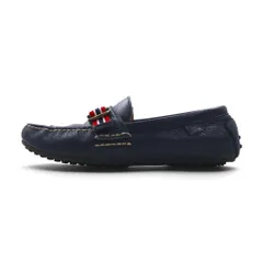 POLO RALPH LAUREN リボン ローファー ドライビングシューズ 26.5cm ネイビー シボ革 レザー WILLEM 11571のサムネイル