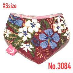 No.3466☘️ 犬猫用 リバーシブル バンダナ XXSサイズ レトロ花柄
