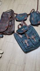 Polo Ralph Lauren Blackwatch Check Backpack Crossbody Bag Set Repair