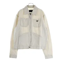 PRADA (プラダ) 23SS トライアングルロゴ ジップアップ リネン ニュートラル シャンブレーブルゾンジャケット ベージュ GEB255のサムネイル