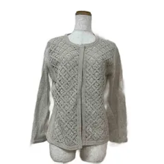 ハナエモリ HANAE MORI カーディガン 40 透かし編み ラウンドネック 長袖/ST ■ECA004のサムネイル