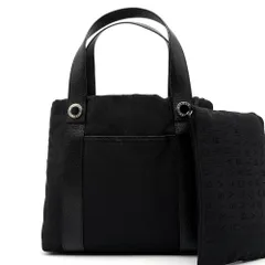 美品 ブルガリ BVLGARI ロゴマニア ハンドバッグ トートバッグ ミニトート ポーチ付 リングロゴ キャンバス レザー ブラック 黒 ボーナス 夏休み 帰省 お盆 敬老の日 サマーギフト シルバーウィーク ご褒美 レディース 女性のサムネイル