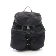 美品】プラダ PRADA 三角ロゴ リュックバックパックブラックV163