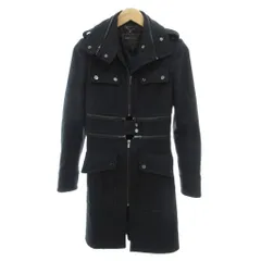 ビーシービージーマックスアズリア BCBGMAXAZRIA 美品 2WAY コンバーチブル ウールコート 変形 XXS 黒 ブラック ジップアップ カシミヤ 混 ミドル丈 /SJ ■ECE006のサムネイル