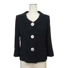 ピエールカルダン Pierre Cardin ジャケット ショート丈 七分袖 麻混 リネン混 7 紺 ネイビーのサムネイル