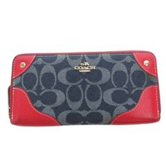 COACH F53769 シグネチャー 長財布 ネイビー キャンバス - メルカリ