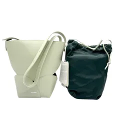 新品同様 JIL SANDER ジルサンダー CURVE BUCKET SM ショルダーバッグ カンノーロ バケットバッグ 肩掛け 斜め掛け クロスボディ ライトグリーン グリーン 5141のサムネイル