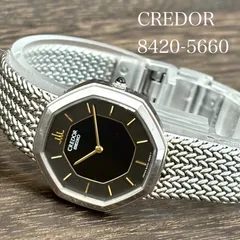 【稼働/未使用級】SEIKO/セイコー CREDOR/クレドール 腕時計 クォーツ ジェラルドジェンタ オクタゴン/八角形 ブラック文字盤 1983年3月製造 japan vintageのサムネイル
