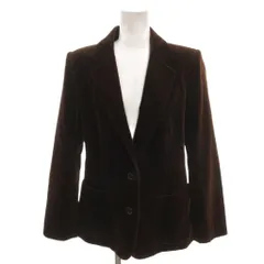 イヴサンローラン YVES SAINT LAURENT ヴィンテージ テーラードジャケット ベロア L シングルブレスト 総裏地 開き見せ ノッチドラペル 茶 ブラウン /YF ■GY05のサムネイル